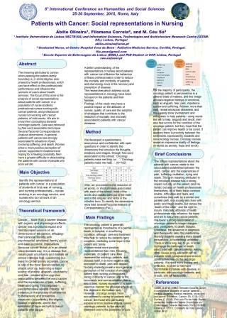 Abilio Oliveira Poster - SR in Nursing (AO, FC and CS, 2015)